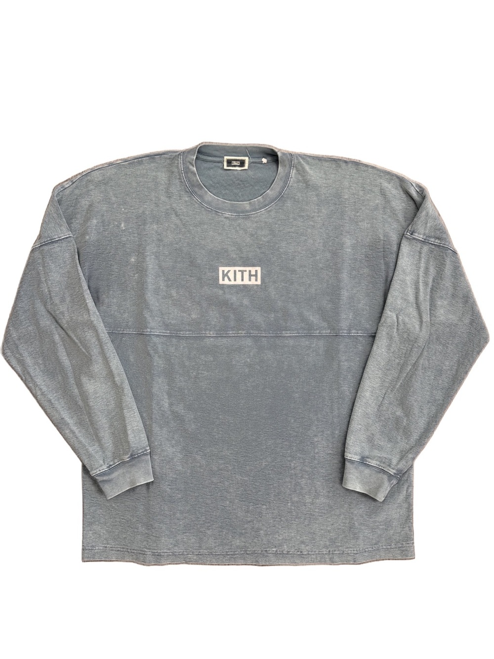 Kith Paneled Indigo Box Logo Long Sleeve Tee